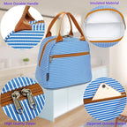 FlowFly Insulated Lunch Cooler Bag - Tote Bag Organizer for Women/Men, Royal