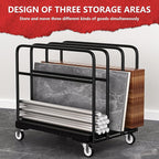 Drywall Cart, Heavy Duty Flatbed Carts and Panel Cart Dolly with 5 Handles, 1500LBS Load Capacity, Carbon-Steel Construction with Anti-Slip Pattern, 38.38" x 24" Inch Platform Truck, Black