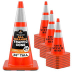 Xpose Safety 28 Inch Orange Traffic Cones Heavy Duty 10lb with 6" & 4" Collars, 24-Pack - Multipurpose PVC Plastic Safety Cone for Parking, Soccer, Caution, Kids and Construction - DOT Approved