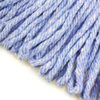 String Mop Heads Replacement Heavy Duty Commercial Grade Blue Cotton Looped End Wet Industrial Cleaning Mop Head Refills (4, Medium)