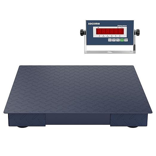 24"x24" Heavy-Duty Floor Scale, Precision Pallet Weighing with Digital Indicator for Warehouse Shipping (2500 lb x 0.5 lb), Navy