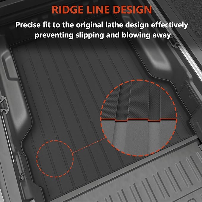 KARPAL Truck Bed Mat for Ford Maverick 2022-2026 Hybrid & Gasoline (Not fit with Drop-in Bed Liner), All Weather TPE Truck Bed Liner Cargo Trunk Accessories for Maverick
