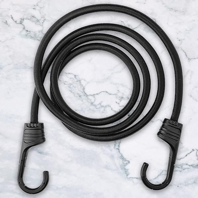 ZHOUBIN 60 Inch Black Bungee Cords with Hooks Heavy Duty, 2 Pack