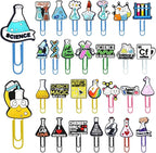 30 PCS Science Paper Clips Metal Paperclip Large Size Paper Clip Cute Bookmark Colorful Office Supplies Bookmark Clamp Desk Accessories Stationery for School Gifts for Christian