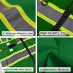 Custom Safety Vest with Logo Pockets High Visibility Reflective Vests Construction Security Workwear