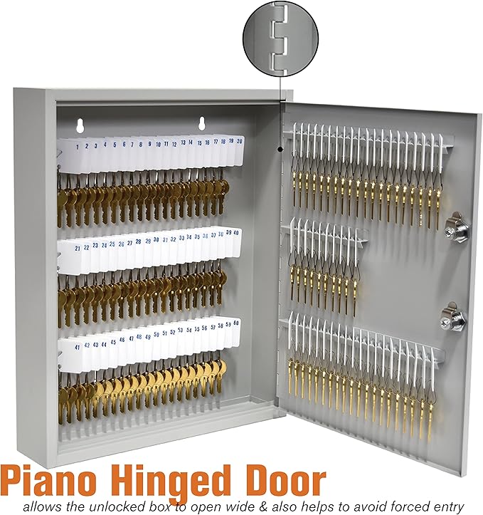 STEELMASTER by BankSupplies 110 Key Cabinet | Dual Lock Control Key Box | Welded 22 Gauge Steel Construction | Scratch Resistant | Write-On Key Tags for Easy Identification