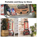 Folding Hand Truck Dolly Cart, 180LBS Portable Aluminum Hand Truck Foldable with Telescoping Handle and Elastic Cord for Luggage, Boxes, Functionality Foldable Dolly for Home, Moving, Black Red