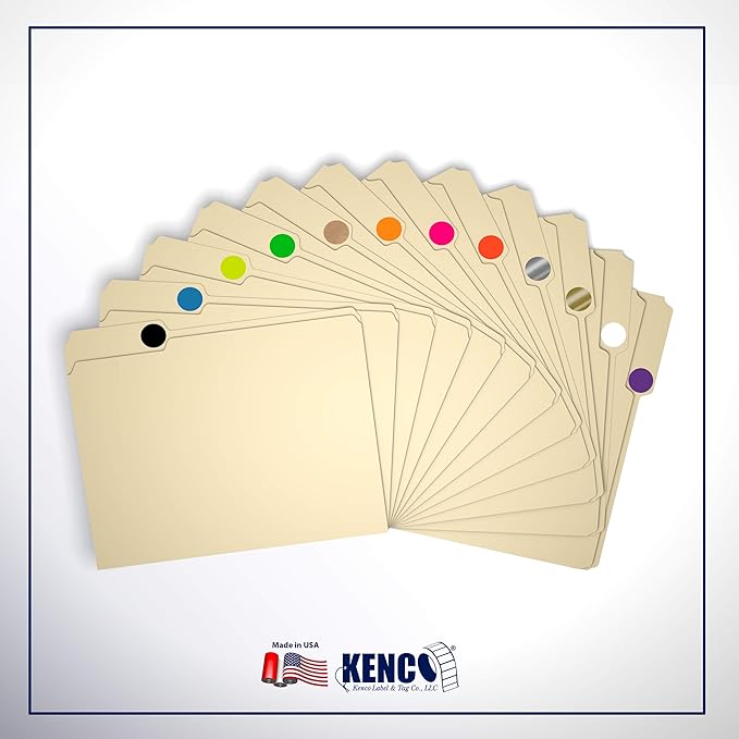 Kenco Color Coding Circle Dot Sticker Labels on a roll (Gold FOIL, 1 INCH 1000 Stickers)