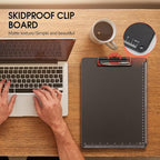 Clipboards with Pen Holder A4 Size 12.5x9 Inch Aluminum Protection Edge Clip Board for Classrooms, Offices, School, Doctor, Coaches [Upgraded Clip] (Black, 2 Pack)
