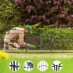 Decorative Garden Fence 6 Panels 12 ft (L)×24in (H) Metal Garden Fences, No Dig Animal Barrier Fencing Rustproof Wire Border Temporary Dog Fence for Patio Outdoor Yard Lawn - Without Door
