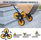 3 in 1 Industrial Convertible Stair Climbing Cart,1000 LBS Capacity Folding Hand Truck Dolly Cart with Telescoping Handle and 2 Elastic Rope for Transport & Moving in Warehouse, Home, Supermarket