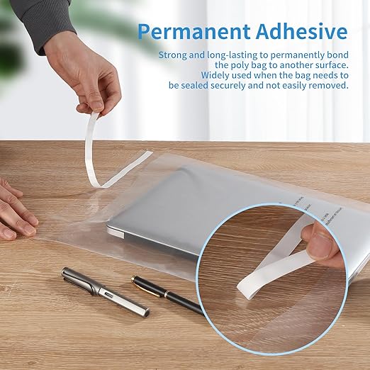 iMailer - 100 Pcs - 9" x 12", Clear Poly Bags with Suffocation Warning Self Seal 1.6 Mil for A4, Letter Sized Documents, Marketing Materials, Clothes-Permanent Glue