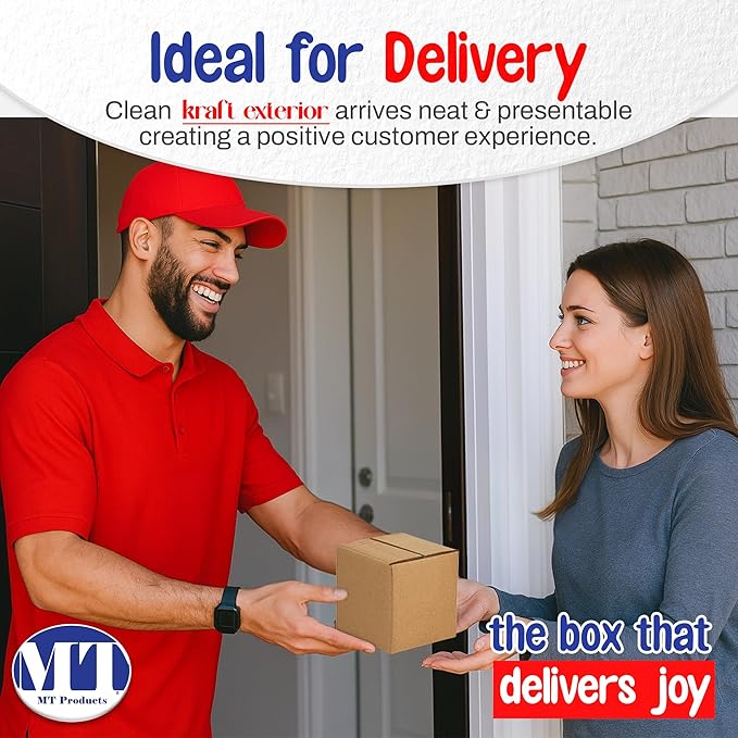 MT Products Sturdy Kraft Corrugated Cardboard Small Shipping Boxes and Mailing boxes for shipping - Size: 4" x 4" x 4" Cube sized (15 Pieces) - Made in the USA