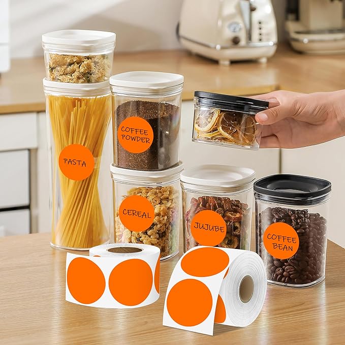 2 Inch Orange Circle Stickers 500 Pcs,Permanent Color Coding Dots for Office Home Organization, File Classification,Multipurpose Labels
