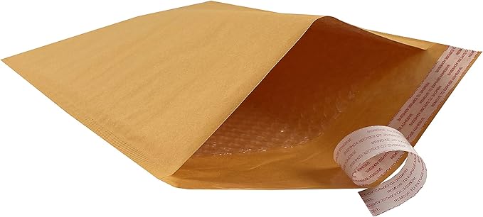 Amazon Basics Kraft Bubble Self-Seal Mailer, 10.5" x 16" (Internal Size 10.25" x 15"), 25-Pack, Brown