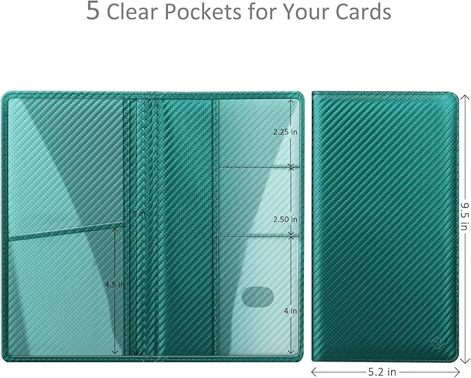 FINPAC Car Registration and Insurance Card Holder, Vehicle Glove Box Card Organizer Wallet Automobile Accessories for License
