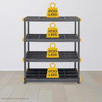 CX Black & Yellow, Shelving Unit and Heavy Duty Storage Containers, Extremely Durable (Shelf + 27 Gallon Container (8-Pack)), for Garage, Warehouse & Seasonal Storage