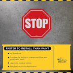 Stop Sign Modern Floor Sign - Floor Marking Sign, 16"