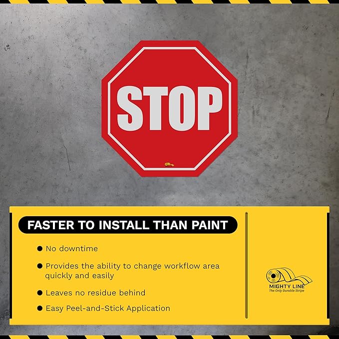 Stop Sign Modern Floor Sign - Floor Marking Sign, 16"