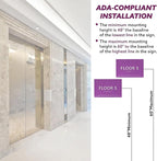 6" X4" Floor 5 Sign - ADA Compliant Tactile Graphics Grade 2 Braille Text | Wall Mount Plastic Directional Assistance, Floor Number Sign for Office, Schools, Hospitals, Apartments