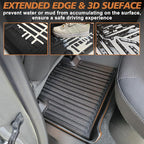 TripleAliners for Colorado & Canyon 2026 2025-2023 Floor Mats Crew Cab 1st & 2nd Row All Weather TPE Material Front Rear Full Set Liners Compatible with Chevy Colorado/GMC Canyon 2023-2026 Accessories