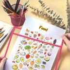 20 Pack Dry Erase Pockets with Rings, 10 x 14 Inch Ticket Holders Clear Plastic Sleeves Sheet Protectors for Teacher Classroom Sleeves, 10 Assorted Colors