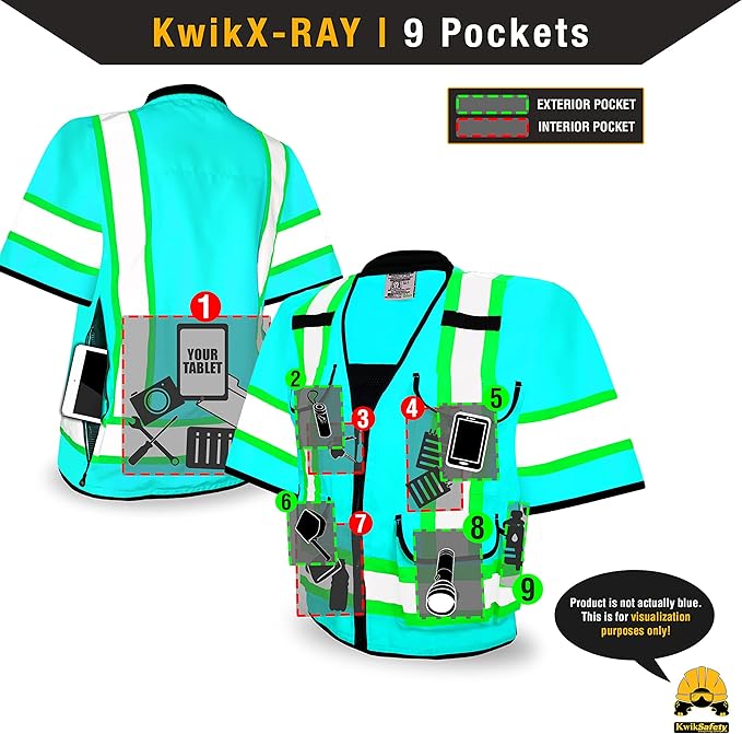 KwikSafety - Charlotte, NC - GODFATHER Safety Vest [CUSHIONED COLLAR + TABLET POCKET] ANSI OSHA