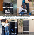 Sunnydaze Lockable Storage Cabinet - Indoor or Garage Storage Cabinet with 3 Adjustable Shelves - 57.5" H - Garage, Office, Home, Laundry Room - Charcoal