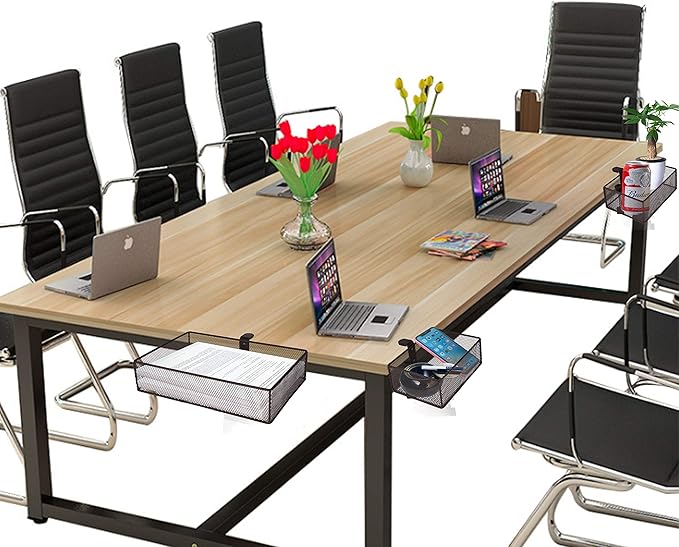 Clip-on desk organizer (3 pack), stationery organizers, can be clipped around the table to store small items (Bronze Gold)