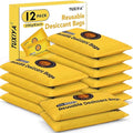 12Pack (200g Each) Rechargeable Silica Gel Desiccant Packets,Color-Indicating Desiccant Packs for Storage.Moisture Absorbers for Storage Bins,Suitcases,Safe,3D Filaments,Wet Zones and Cars