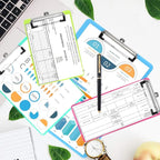 Meetory 15 Pack Clipboard Clips 3.94" Mountable Stainless Metal Clipboards Hardware with Rubber Grip and Hanging Hole(Included 30 Piece Rivets)