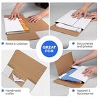 White Mailing Boxes 12"x10.5"x2", Pack of 50, USA-Made - Strong, Easy to Fold Cardboard Boxes for Secure Storage, Shipping and Moving - Water-Resistant and Snug Fit Cardboard Mailers by IDL Packaging