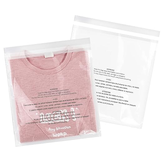iMailer - 100 Pcs - 9" x 12", Clear Poly Bags with Suffocation Warning Self Seal 1.6 Mil for A4, Letter Sized Documents, Marketing Materials, Clothes-Permanent Glue