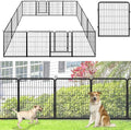Jhsomd Decorative Garden Fence with Gate, 32in(H) x 32Ft(L) Rustproof Metal Fence Panels for Dogs, 12 Panels No Dig Garden Fencing for Yard, Exra Wide Landscape Edging for Flower Beds, Patio