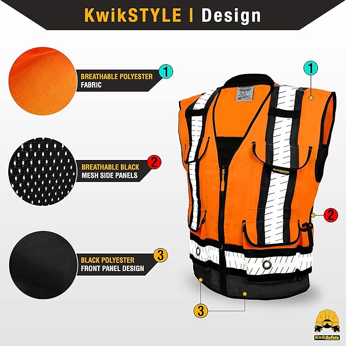 KwikSafety - Charlotte, NC - GODFATHER Safety Vest [CUSHIONED COLLAR + TABLET POCKET] ANSI OSHA