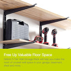 Delta Heavy Duty Lumber Storage Rack Cycle, Holds Up To 800 lbs - Easy to Install Wood Storage Rack With Fully Adjustable Arms - Steel Construction Storage Solution For Garage, Basement & Pantry