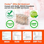 16Packs x 100Gram Fonday Rechargeable Silica Gel Desiccant Packets Food Grade Fast Reactivate Desiccant Bags Moisture Indicating Orange to Green for Food Storage, Electronics, 3D Filament & Safes