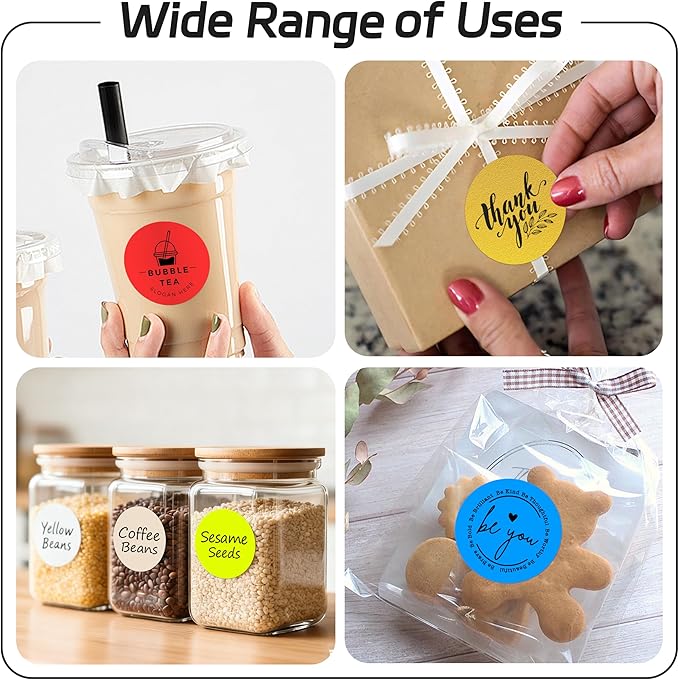 2 inch Dot Stickers Labels Circle Garage Sale Sticker 750Pcs Round Thermal Printer Stickers Printable Writable Price Labels for Yard Sale, Fluorescent Blue