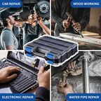 Andalus Tools Organizer Box, Small Parts Storage 34-Compartment Double-Sided Portable Hardware Organizer Removable Plastic Dividers for Screws, Nuts, Bolts, Nails – Blue (2 Pack, 12.5" x 10.5" x 3")