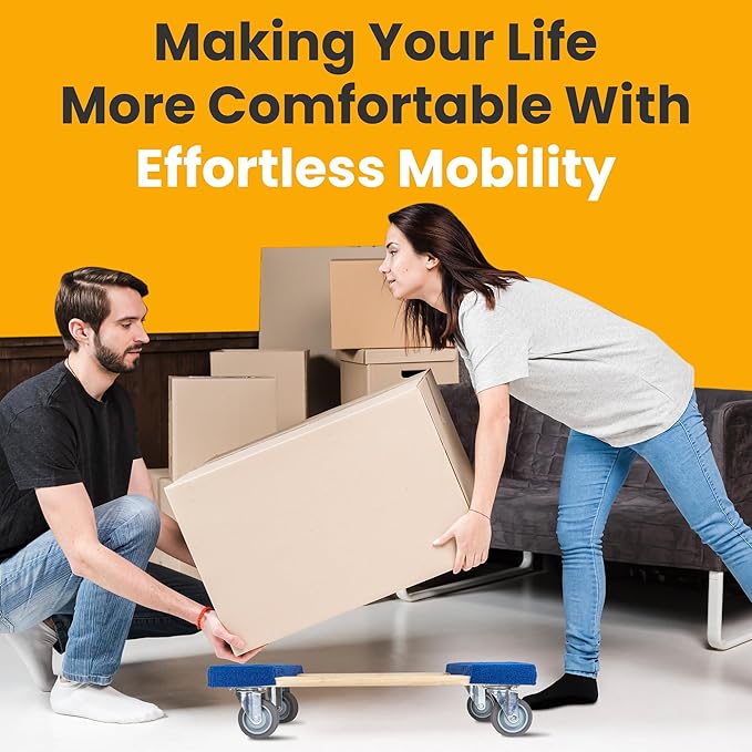 Heavy Duty Furniture Dolly Fully Assembled with Four Wheels- 30" x 18"- 900 Pound Capacity for Easy Moving and Transport