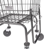 Rolling Laundry Cart with Wheels, Metal Wire Basket, Heavy Duty Utility Cart (Grey)
