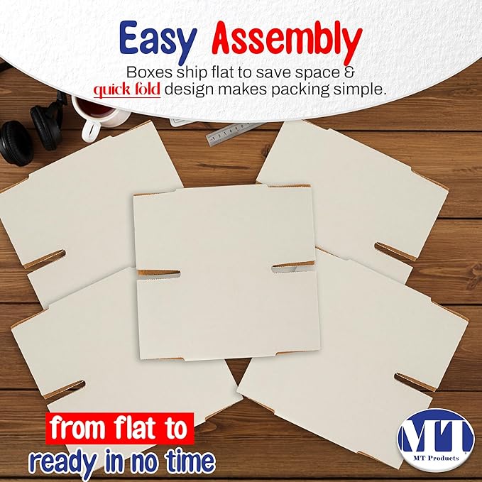 MT Products 4" x 4" x 4" Corrugated White Cardboard Shipping Boxes - Mailing Boxes for Shipping - Mailer Boxes For Shipping - Packaging Boxes (Pack of 15) - Made in the USA