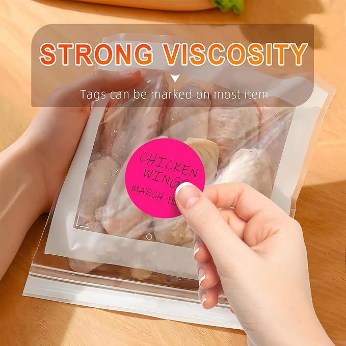 Easy to Use 2 Inch Round Fluorescent Pink Color - Coding Stickers, 4 Rolls 2000 PCS Multipurpose Strong Adhesive Labels for Office,Inventory, Organizing