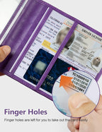 Mymazn Car Registration and Insurance Card Holder, PU Leather Insurance and Registration Holder with Magnetic Closure, Car Document Holder For Driver's License & Essential Documents, Purple