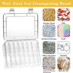 Mathtoxyz Small Bead Organizers, 45 Pieces Plastic Storage Cases Mini Clear Bead Storage Containers Transparent Boxes with Hinged Lid and Rectangle Clear Craft Supply Case