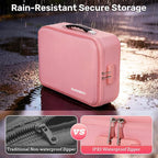 BlackSmith Fireproof Document Box, 4200°F Heat Resistant & Waterproof Hard Case 13 Layers File Organizer with Lock, Portable Safe for Important Documents, Certificates, Travel Use-Pink