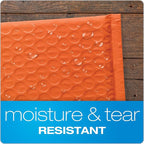 Quality Park Bubble Mailers, 6 x 9 Shipping Envelopes, Water Resistant Orange Poly Padded Envelopes, Redi-Strip Peel Off Closure, 50/Box (QUA85863)