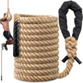 Climbing Rope Gym Workout - 10FT 15FT 20FT 25FT 30FT 35FT Heavy Duty Jute Thick Ropes for Adults Strength Training Outdoor Tree Swing Indoor Home Fitness Exercise - 1.5 Inch