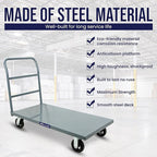 5Seconds Industrial Platform Truck - Heavy Duty 48' X 24' Flatbed Cart with 2000lb Capacity, 6" Swivel Wheels with 6 Pairs Work Gloves