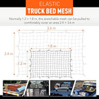 Orion Motor Tech Cargo Net for Pickup Truck Beds, 4x6 Truck Cargo Netting and Roof Rack Cargo Net Compatible with Ford Ram GMC Toyota Chevrolet 8x12 Max Cargo Netting with Handmade Knots 16 Carabiners
